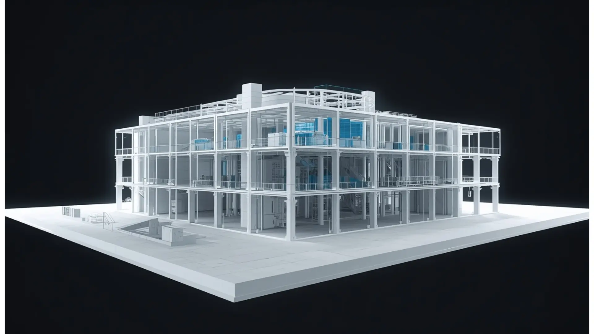 3D architectural and structural BIM model render featured on the Eminent BIM Services blog hero banner